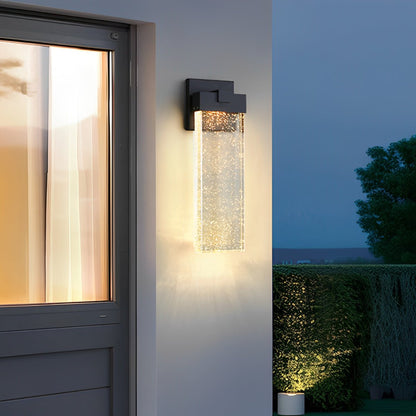 Rectangular Bubble Crystal Waterproof LED Modern Outdoor Wall Sconce - Flyachilles