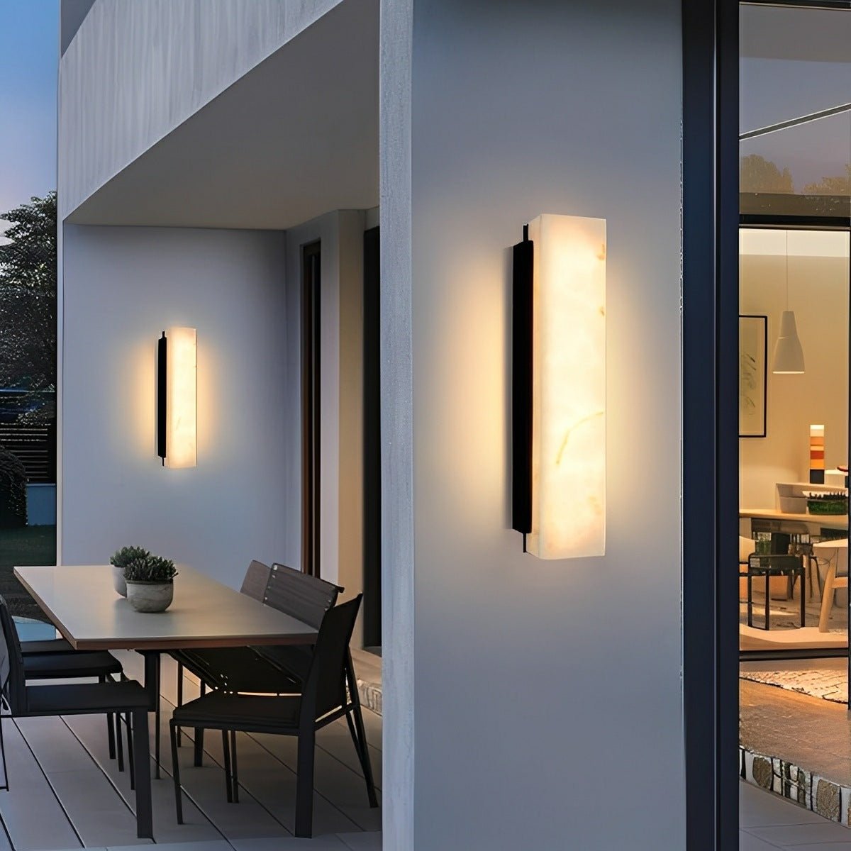 Rectangular Metal LED Light Waterproof Black Modern Outdoor Wall Lights - Flyachilles