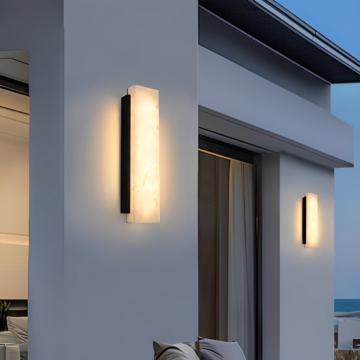 Rectangular Metal LED Light Waterproof Black Modern Outdoor Wall Lights - Flyachilles