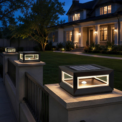 Rectangular Modern Stainless Steel Waterproof LED Outdoor Post Lights - Flyachilles