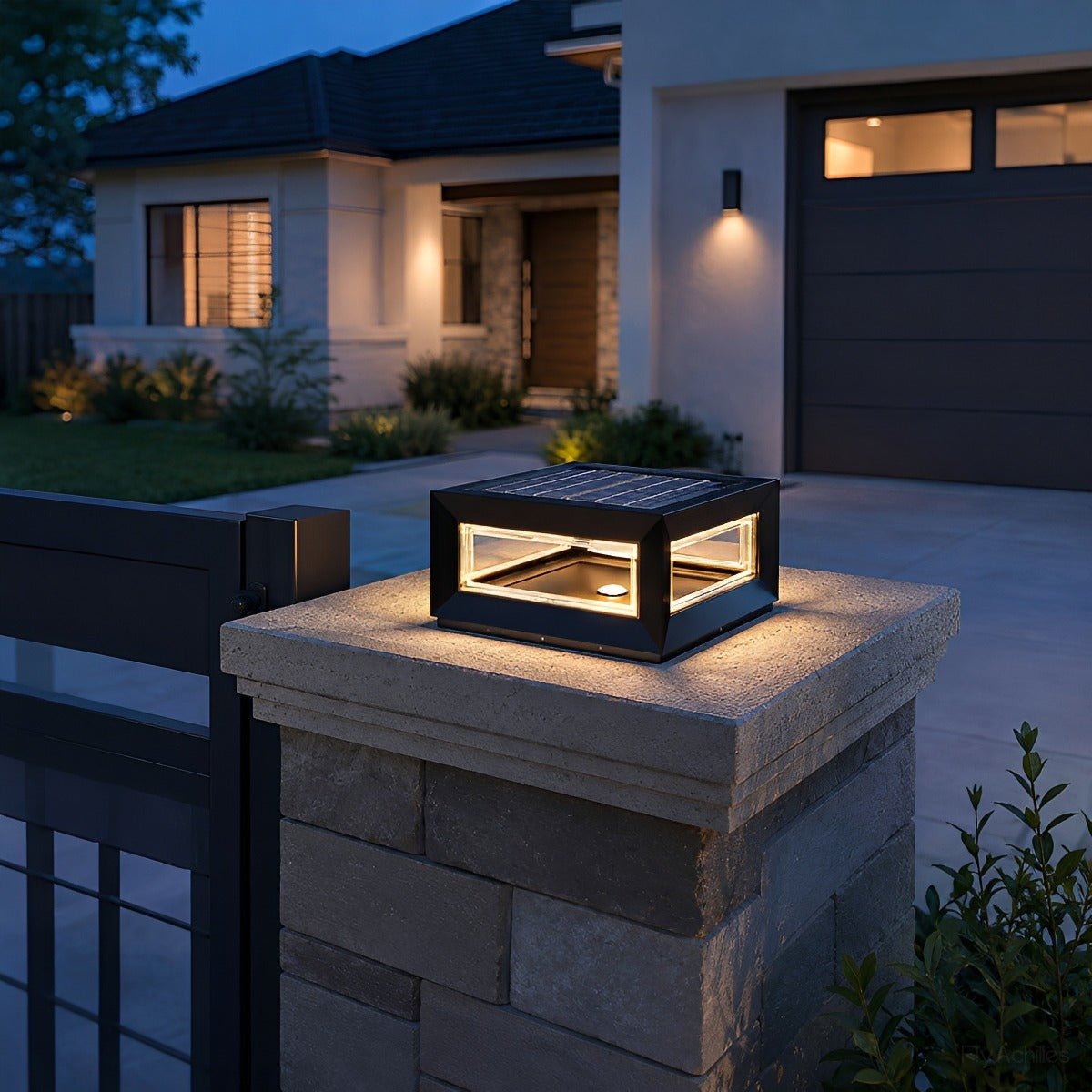 Rectangular Modern Stainless Steel Waterproof LED Outdoor Post Lights - Flyachilles