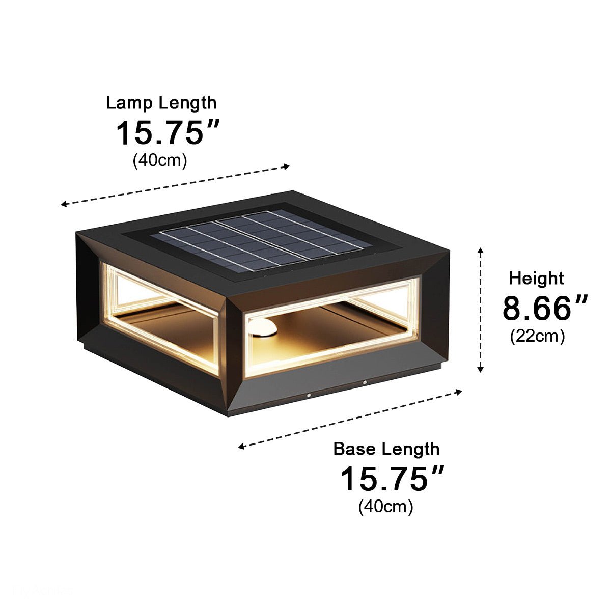 Rectangular Modern Stainless Steel Waterproof LED Outdoor Post Lights - Flyachilles