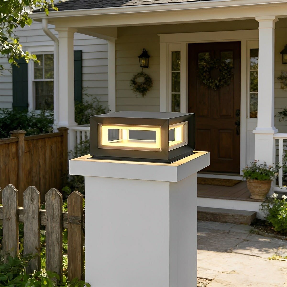 Rectangular Modern Stainless Steel Waterproof LED Outdoor Post Lights - Flyachilles