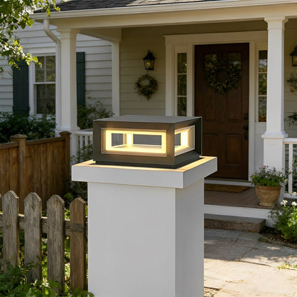 Rectangular Modern Stainless Steel Waterproof LED Outdoor Post Lights - Flyachilles