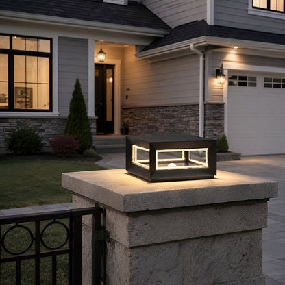 Rectangular Modern Stainless Steel Waterproof LED Outdoor Post Lights - Flyachilles