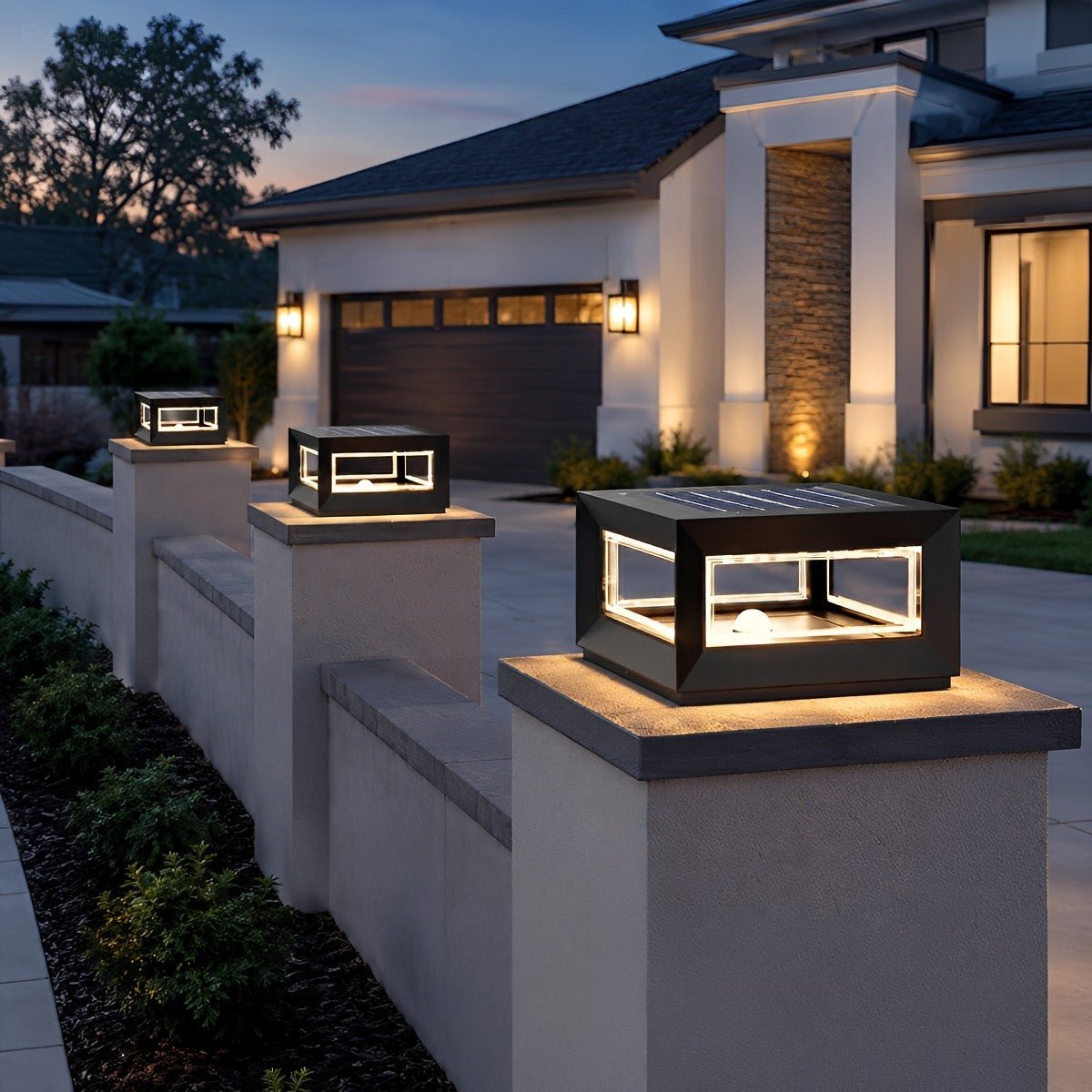 Rectangular Modern Stainless Steel Waterproof LED Outdoor Post Lights - Flyachilles