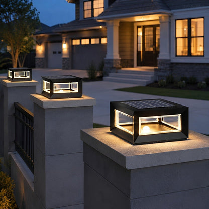 Rectangular Modern Stainless Steel Waterproof LED Outdoor Post Lights - Flyachilles