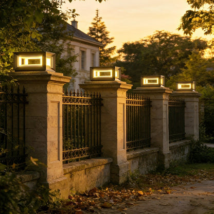 Rectangular Modern Stainless Steel Waterproof LED Outdoor Post Lights - Flyachilles