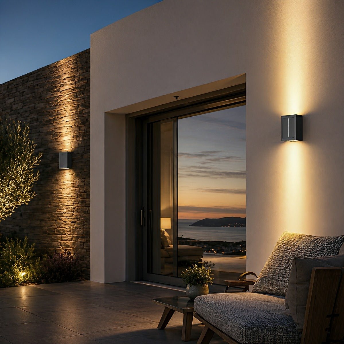Rectangular Waterproof Up and Down Lights LED Modern Wall Sconce Lighting - Flyachilles