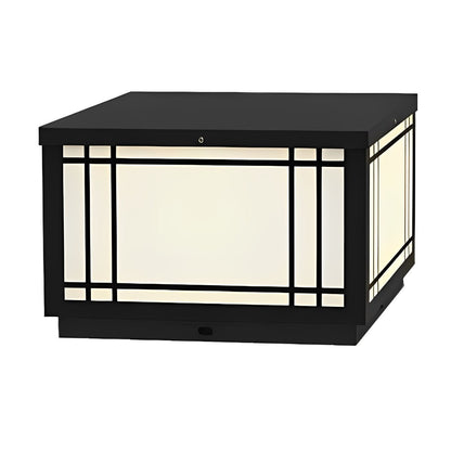 Retro Grilles Waterproof LED 3 - Step Dimming Solar Fence Post Lights with Remote - Flyachilles
