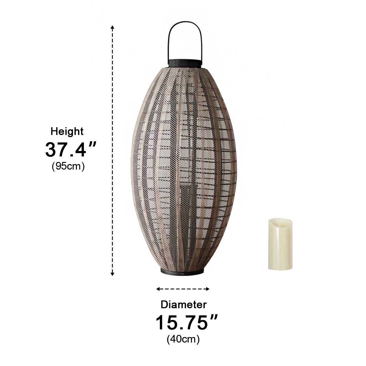 Retro Oval Cage LED Candle Floor Lamp Lantern - Flyachilles