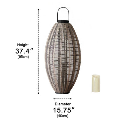 Retro Oval Cage LED Candle Floor Lamp Lantern - Flyachilles