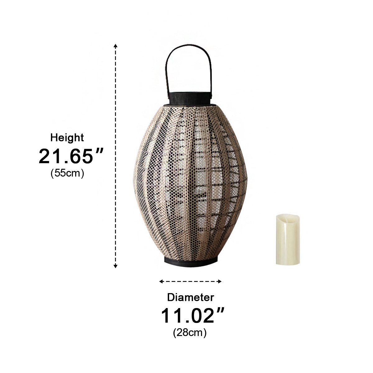 Retro Oval Cage LED Candle Floor Lamp Lantern - Flyachilles