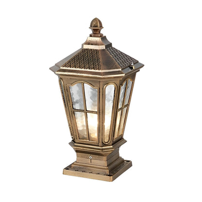 Retro Pavilion Shape Waterproof LED Solar Powered Fence Post Cap Lights - Flyachilles