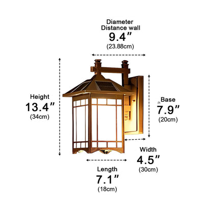 Retro Waterproof LED Vintage Solar Wall Lamp with Remote Wall Sconce Lighting - Flyachilles