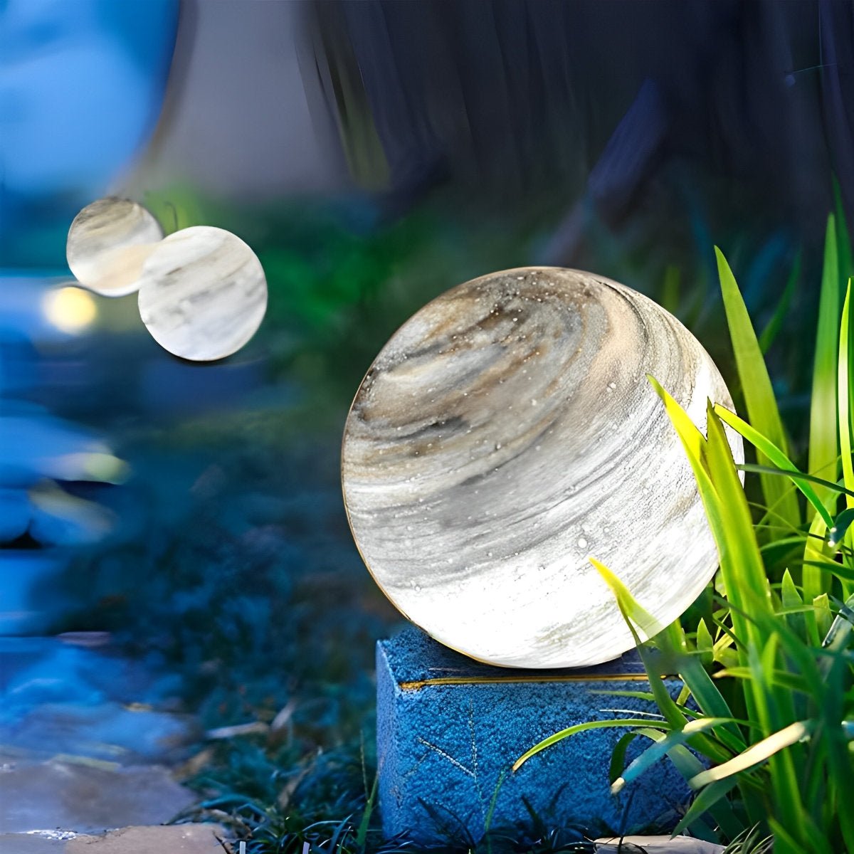 Round Glass Planets Design Waterproof Modern Outdoor Fence Post Lights Column Lighting - Flyachilles