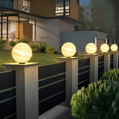 Round Glass Planets Design Waterproof Modern Outdoor Fence Post Lights Column Lighting - Flyachilles