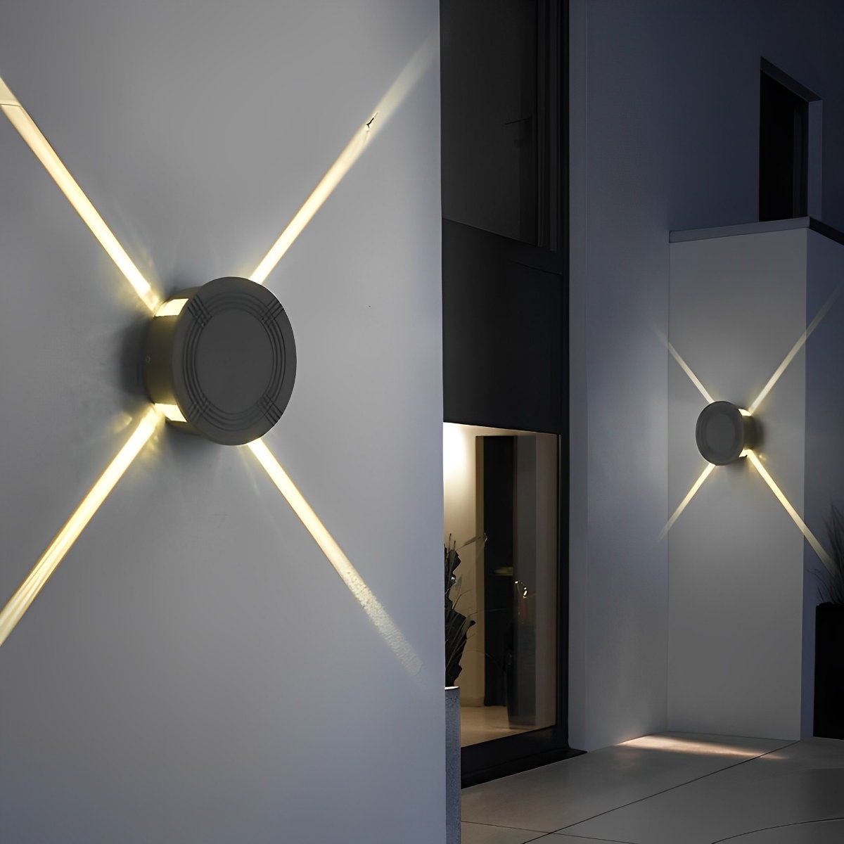 Round Square LED Cross Star Lights Waterproof Modern Wall Lamp Sconce - Flyachilles