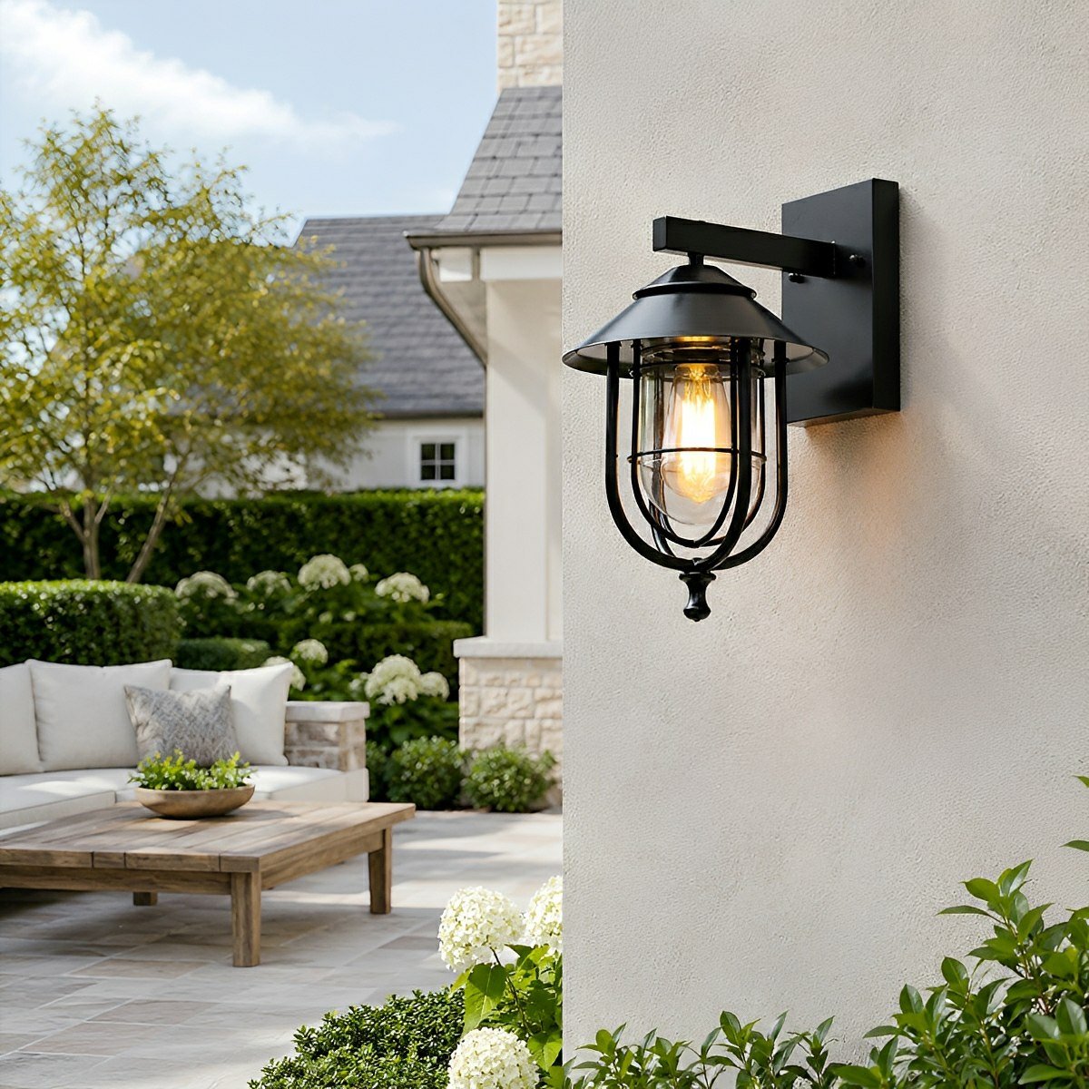 Rustic Birdcage Waterproof Outdoor LED Porch Wall Light - Flyachilles