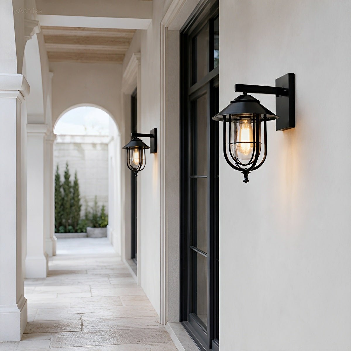 Rustic Birdcage Waterproof Outdoor LED Porch Wall Light - Flyachilles