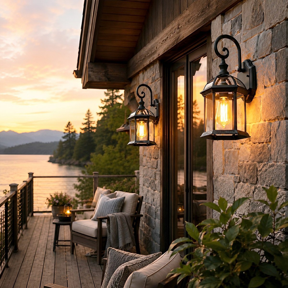 Rustic Gazebo Waterproof Outdoor LED Porch Wall Lights - Flyachilles