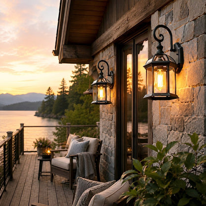 Rustic Gazebo Waterproof Outdoor LED Porch Wall Lights - Flyachilles