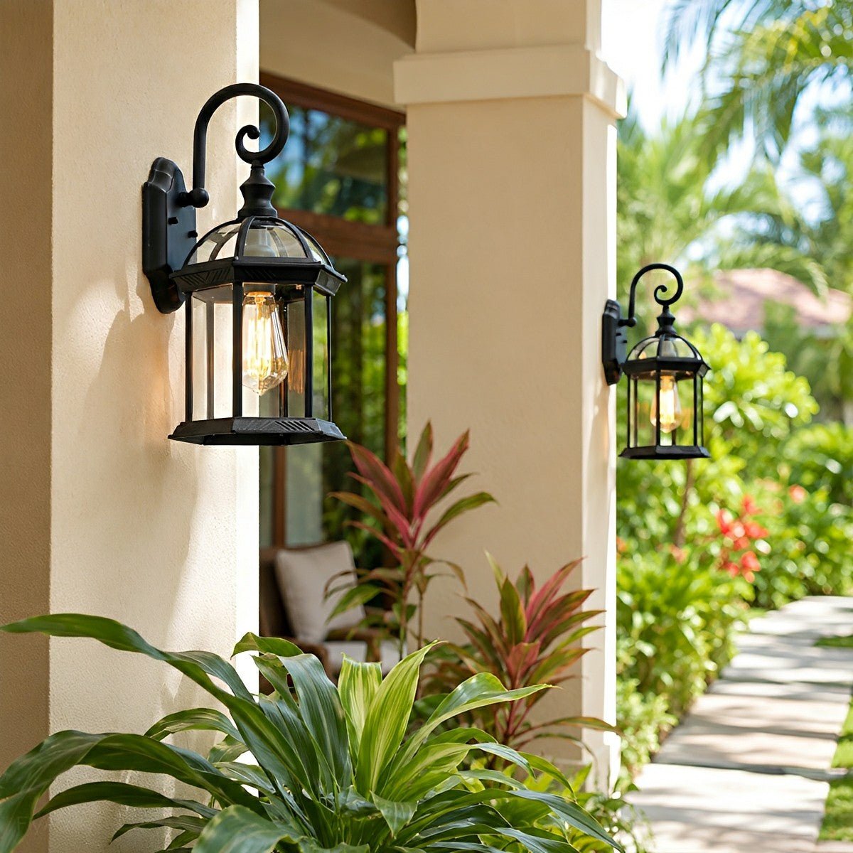 Rustic Gazebo Waterproof Outdoor LED Porch Wall Lights - Flyachilles