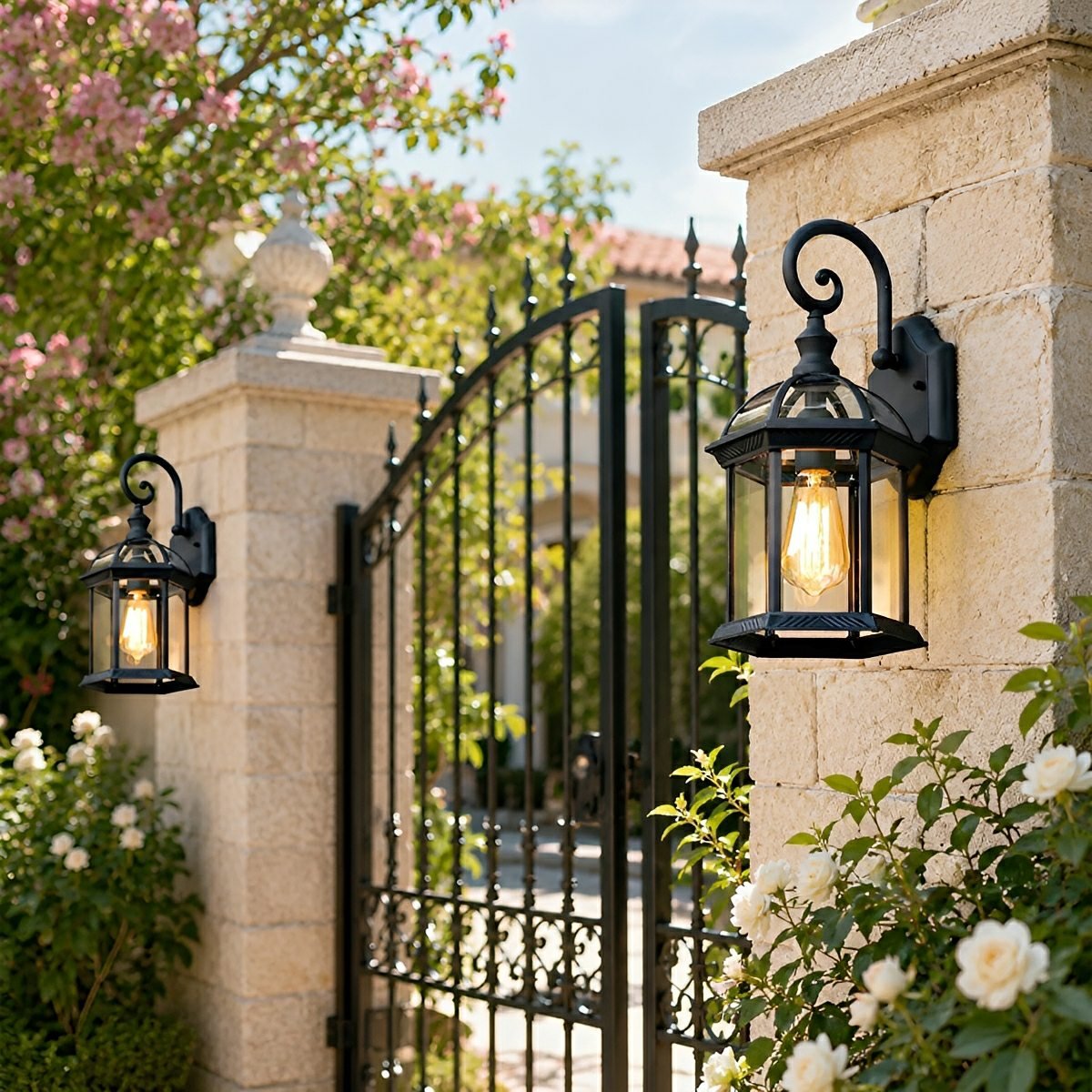 Rustic Gazebo Waterproof Outdoor LED Porch Wall Lights - Flyachilles