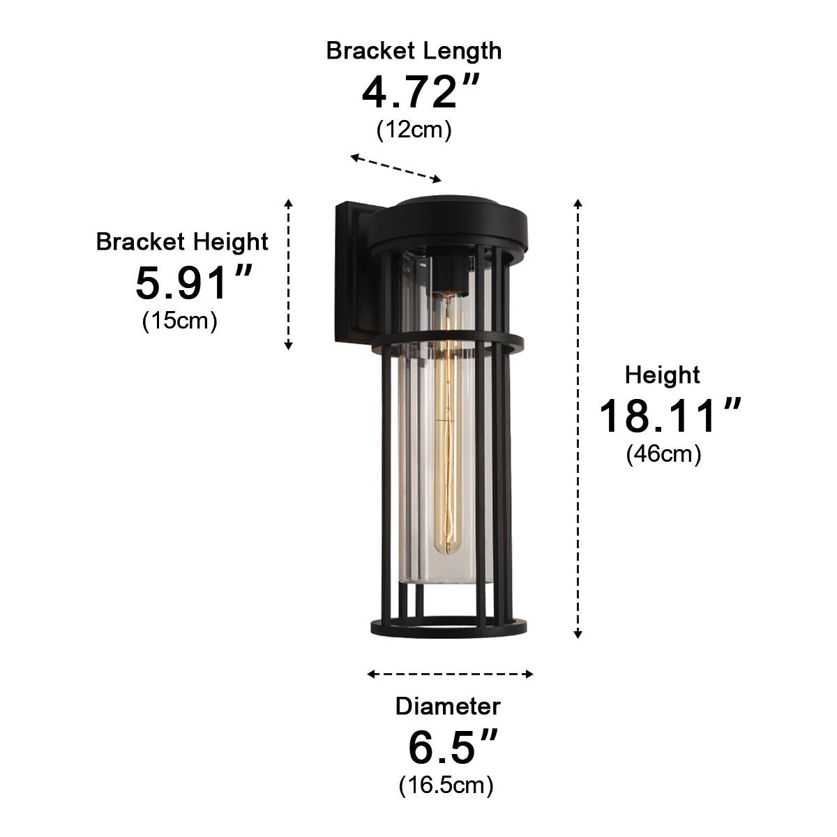 Rustic Modern Cylinder Waterproof Outdoor LED Porch Wall Lights - Flyachilles