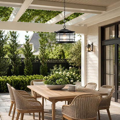 Rustic Modern Super Bright Black Outdoor Pendant Lights Lantern - Flyachilles