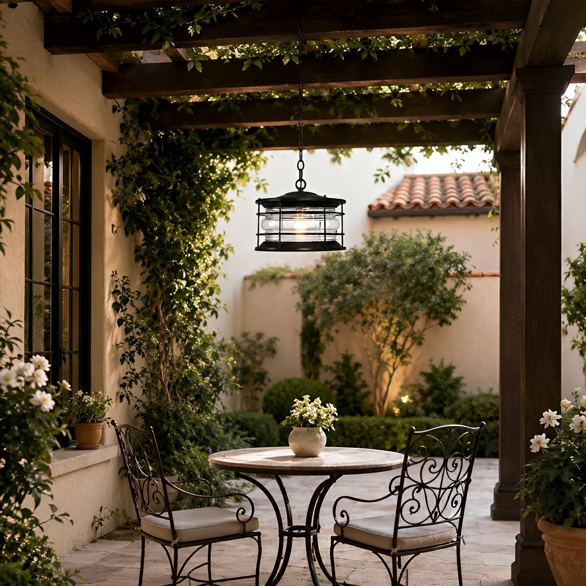 Rustic Modern Super Bright Black Outdoor Pendant Lights Lantern - Flyachilles