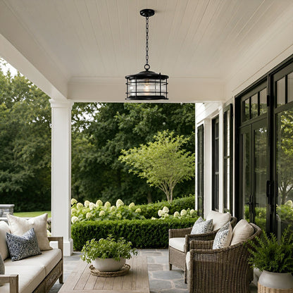 Rustic Modern Super Bright Black Outdoor Pendant Lights Lantern - Flyachilles