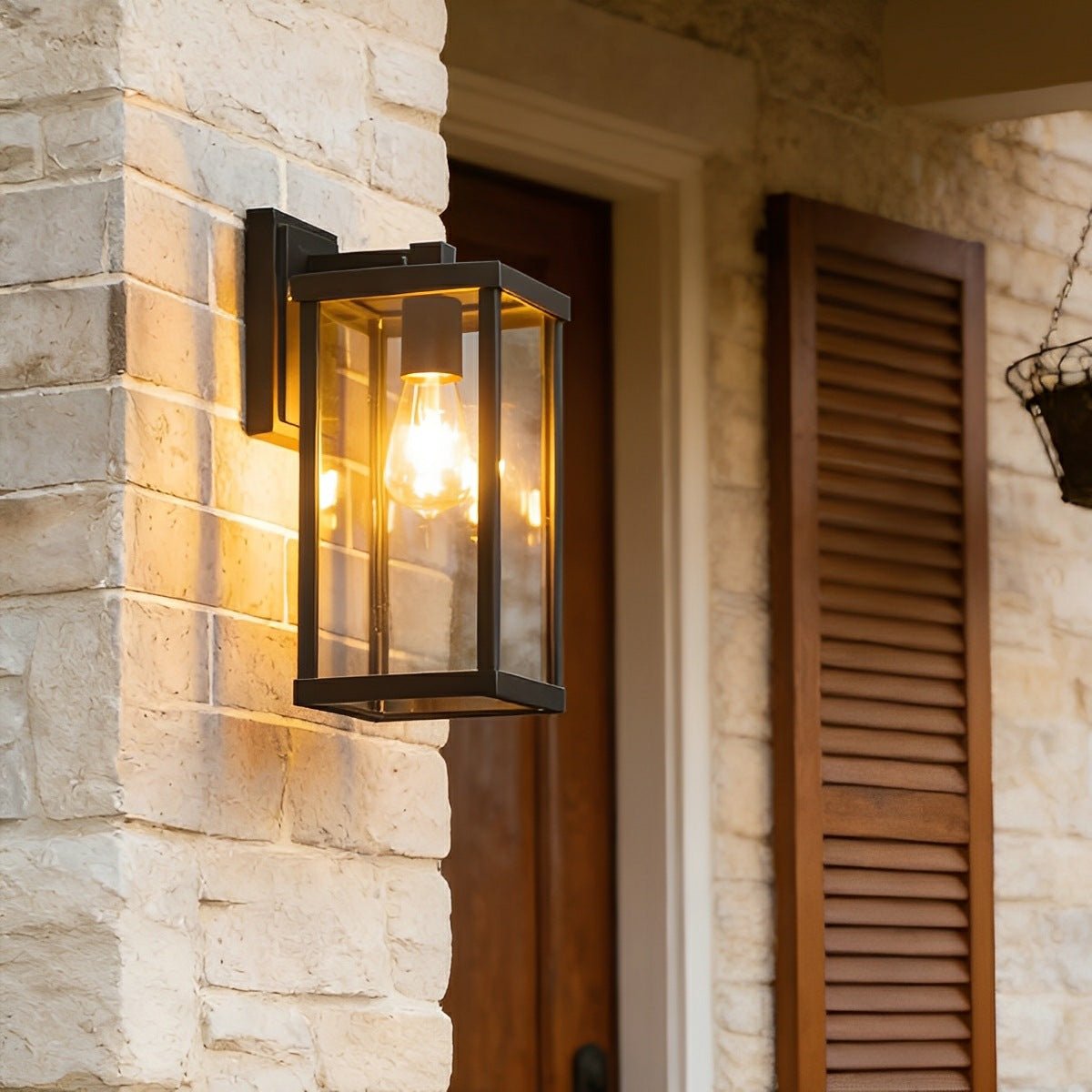 Rustic Rectangular Waterproof Outdoor LED Porch Wall Lights - Flyachilles