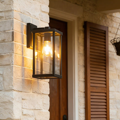 Rustic Rectangular Waterproof Outdoor LED Porch Wall Lights - Flyachilles
