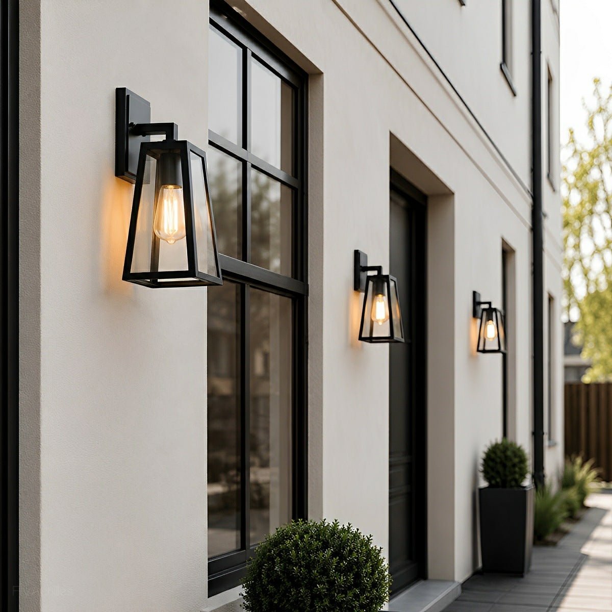 Rustic Trapezoid Waterproof Outdoor LED Porch Wall Light - Flyachilles