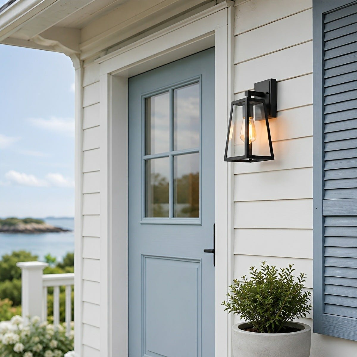 Rustic Trapezoid Waterproof Outdoor LED Porch Wall Light - Flyachilles