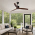 Sculptural Waterproof Modern Wood Reverse Outdoor Ceiling Fan - Flyachilles