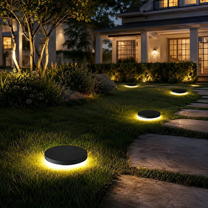 Solar Led Circular Shape Luminous Waterproof Embedded Ground Lights - Flyachilles