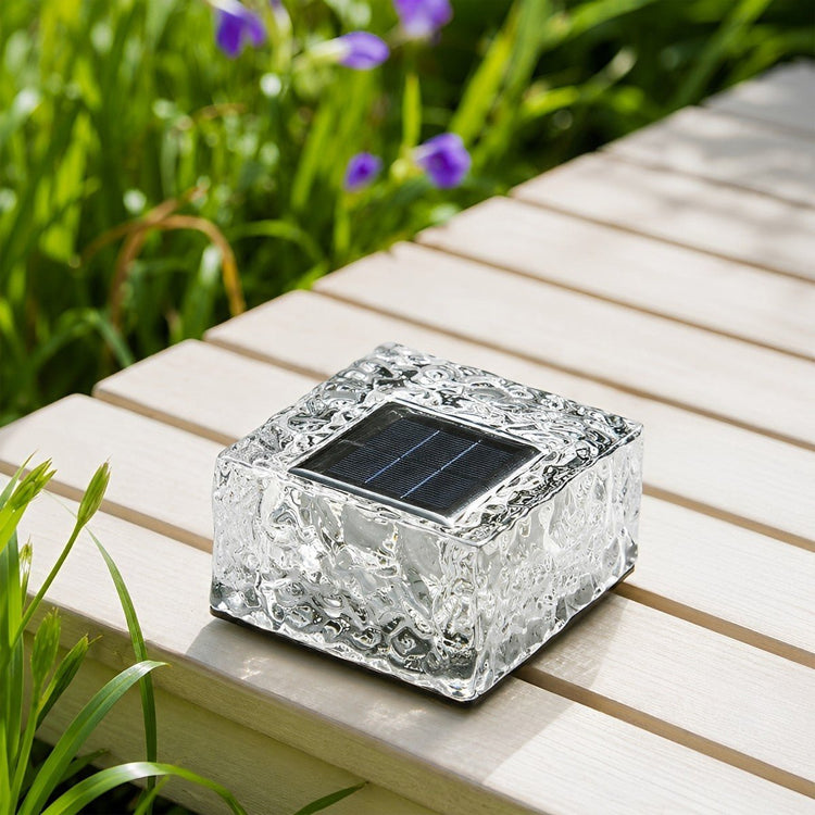 Solar Outdoor Square Ice Brick Cube LED Waterproof Lawn Lights - Flyachilles