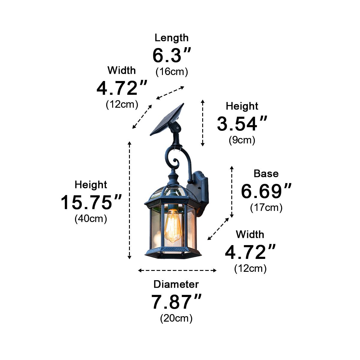Solar Rustic Gazebo Waterproof Outdoor LED Porch Wall Lights - Flyachilles