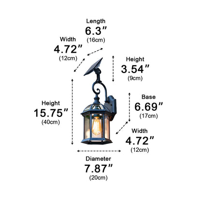 Solar Rustic Gazebo Waterproof Outdoor LED Porch Wall Lights - Flyachilles