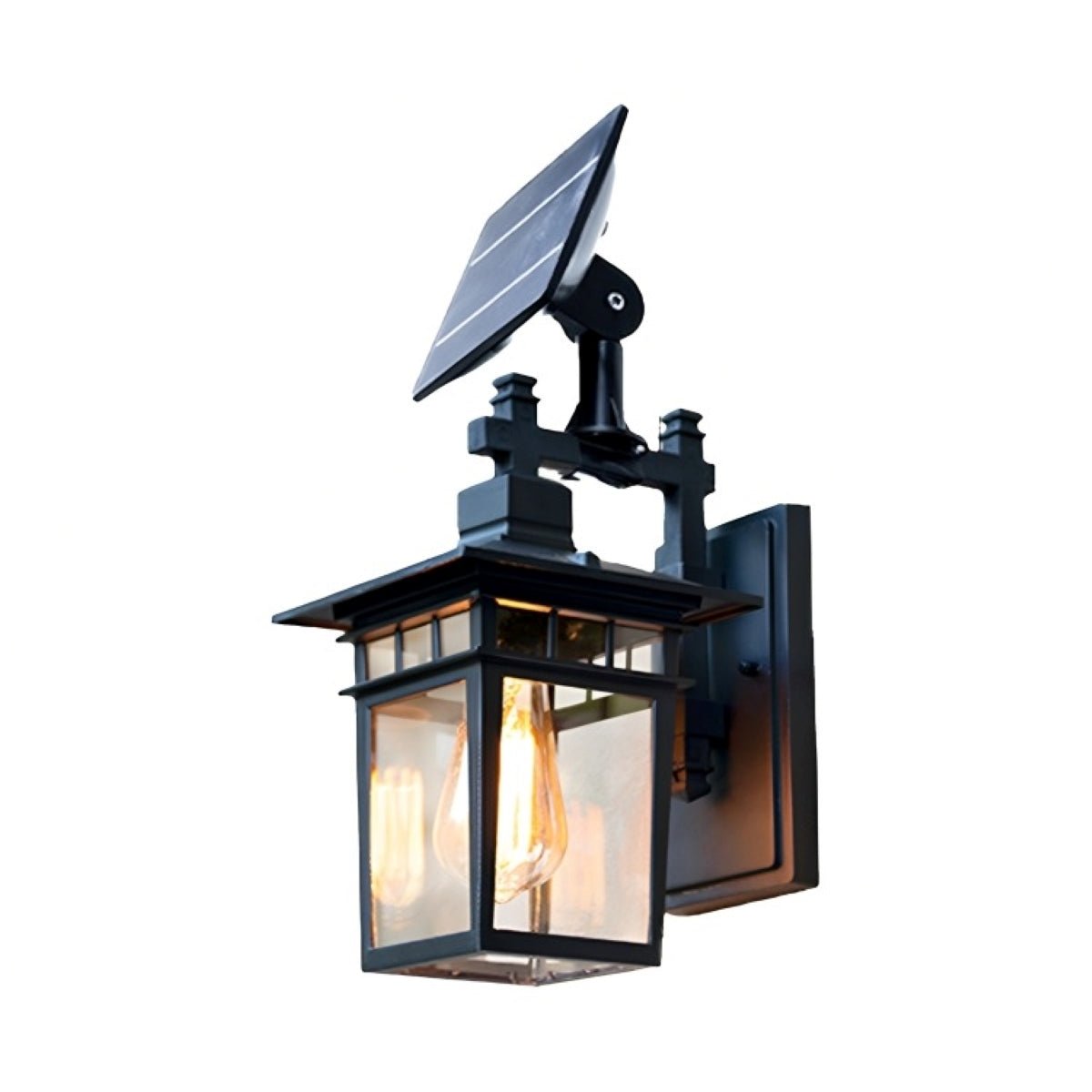 Solar Rustic Square Waterproof Outdoor LED Porch Wall Light - Flyachilles
