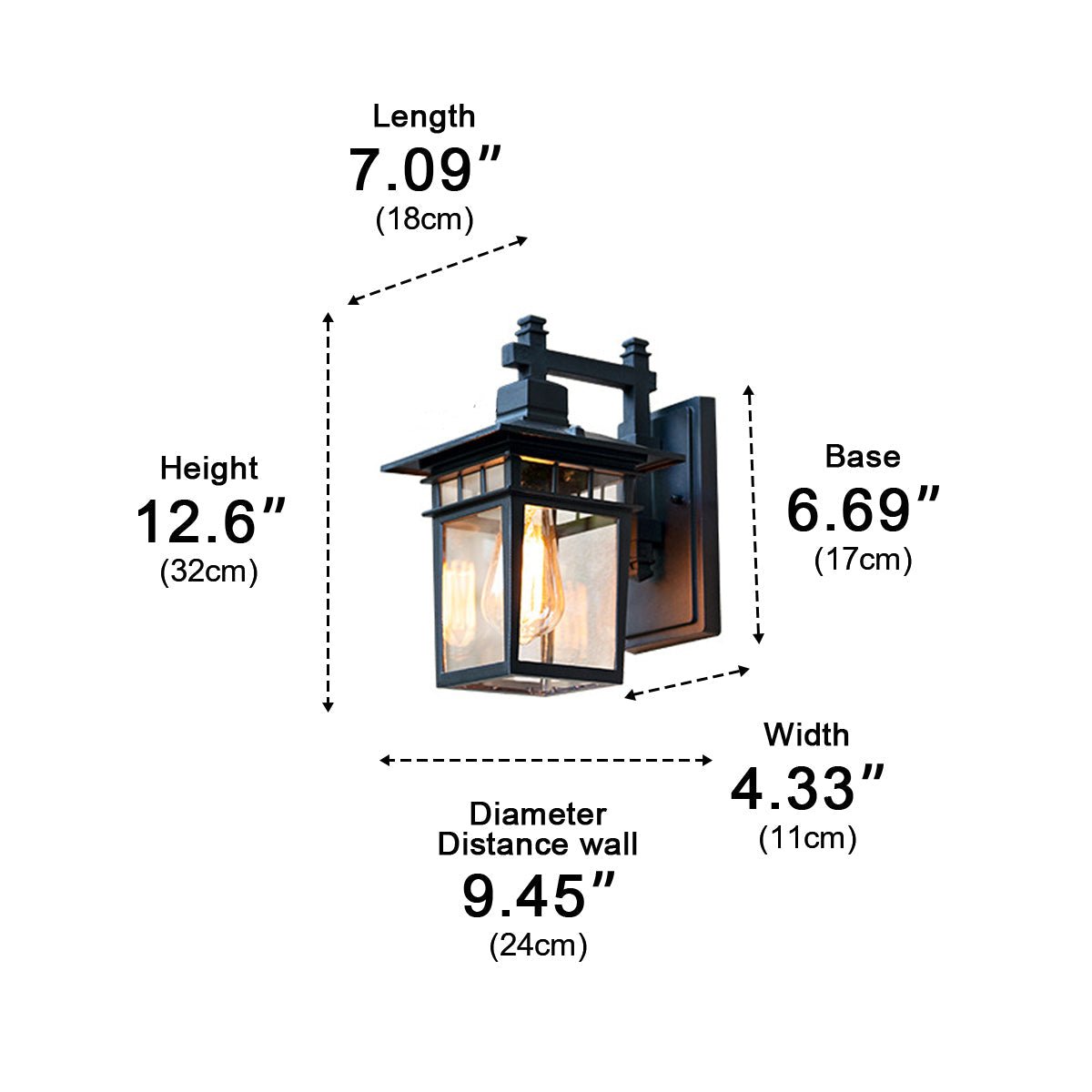 Solar Rustic Square Waterproof Outdoor LED Porch Wall Light - Flyachilles