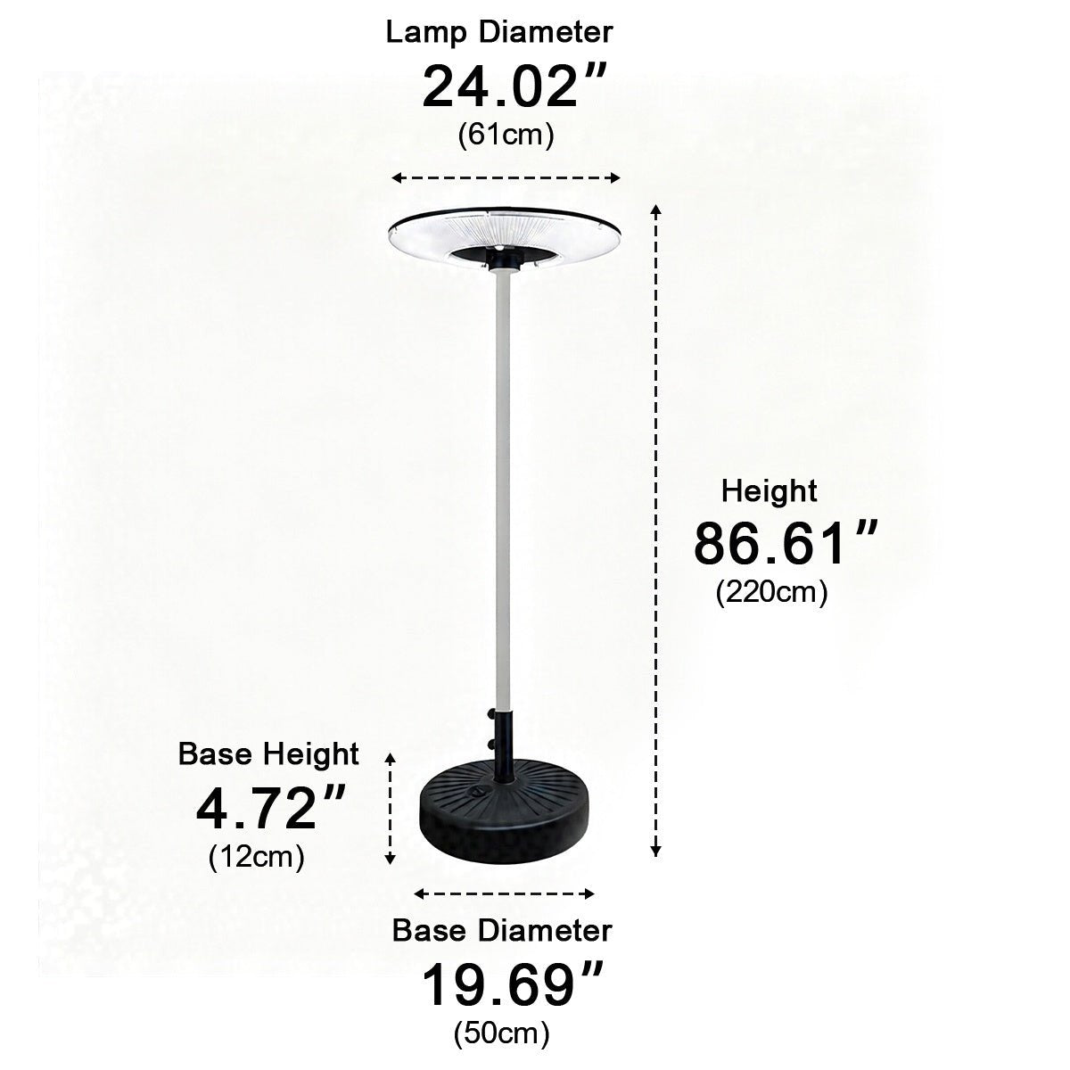 Solar Waterproof Dish Moving &amp; Lifting Outdoor LED Floor Lamps - Flyachilles