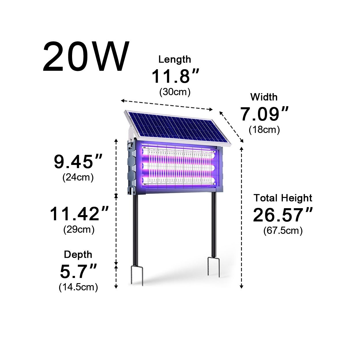 Solar Waterproof LED Outdoor Lawn Mosquito Bug Zapper Killer Lights - Flyachilles