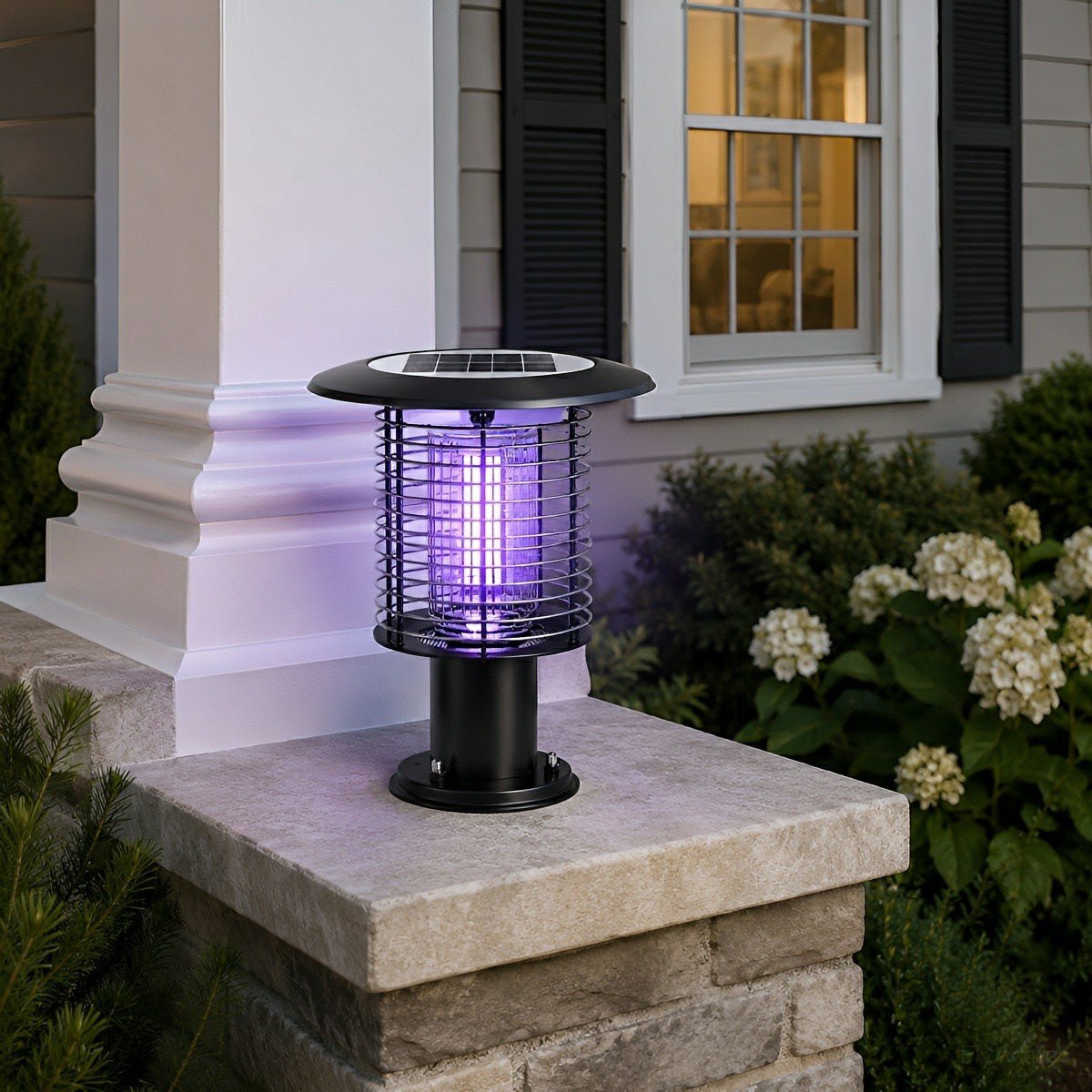 Solar Waterproof LED Outdoor Mosquito Bug Zapper Killer Post light Rechargeable - Flyachilles
