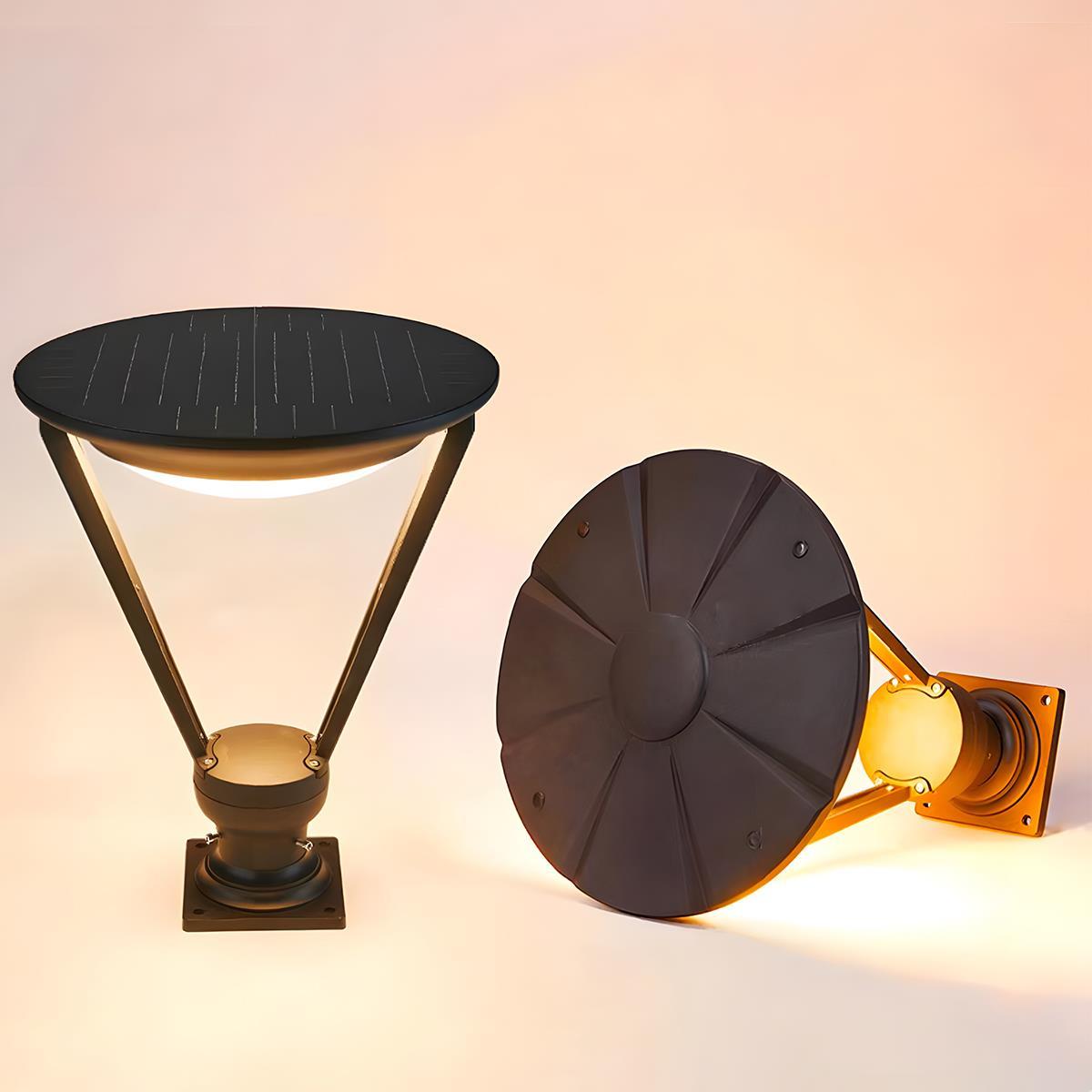 Solar Waterproof Modern Conical LED Outdoor Post Lights - Flyachilles