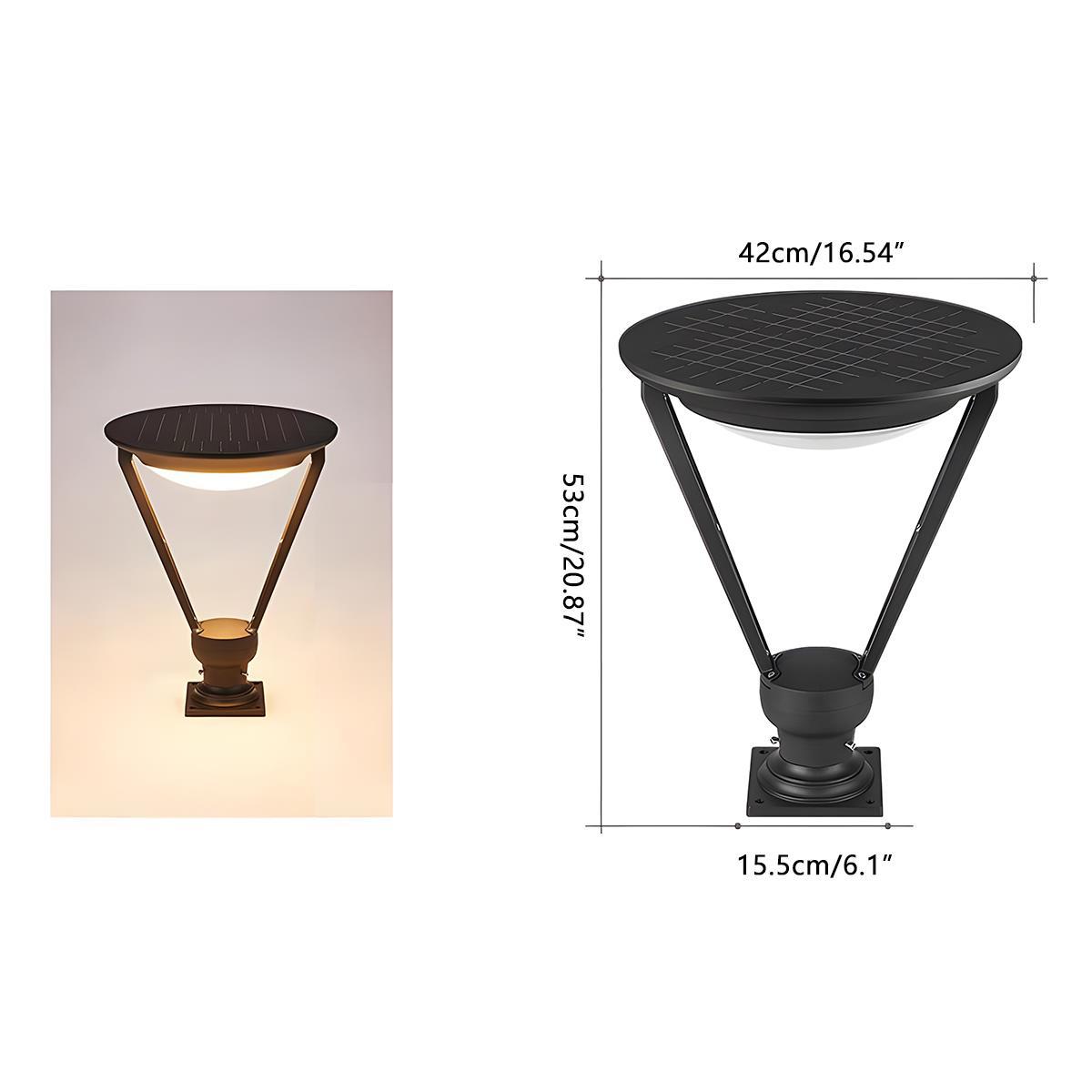 Solar Waterproof Modern Conical LED Outdoor Post Lights - Flyachilles