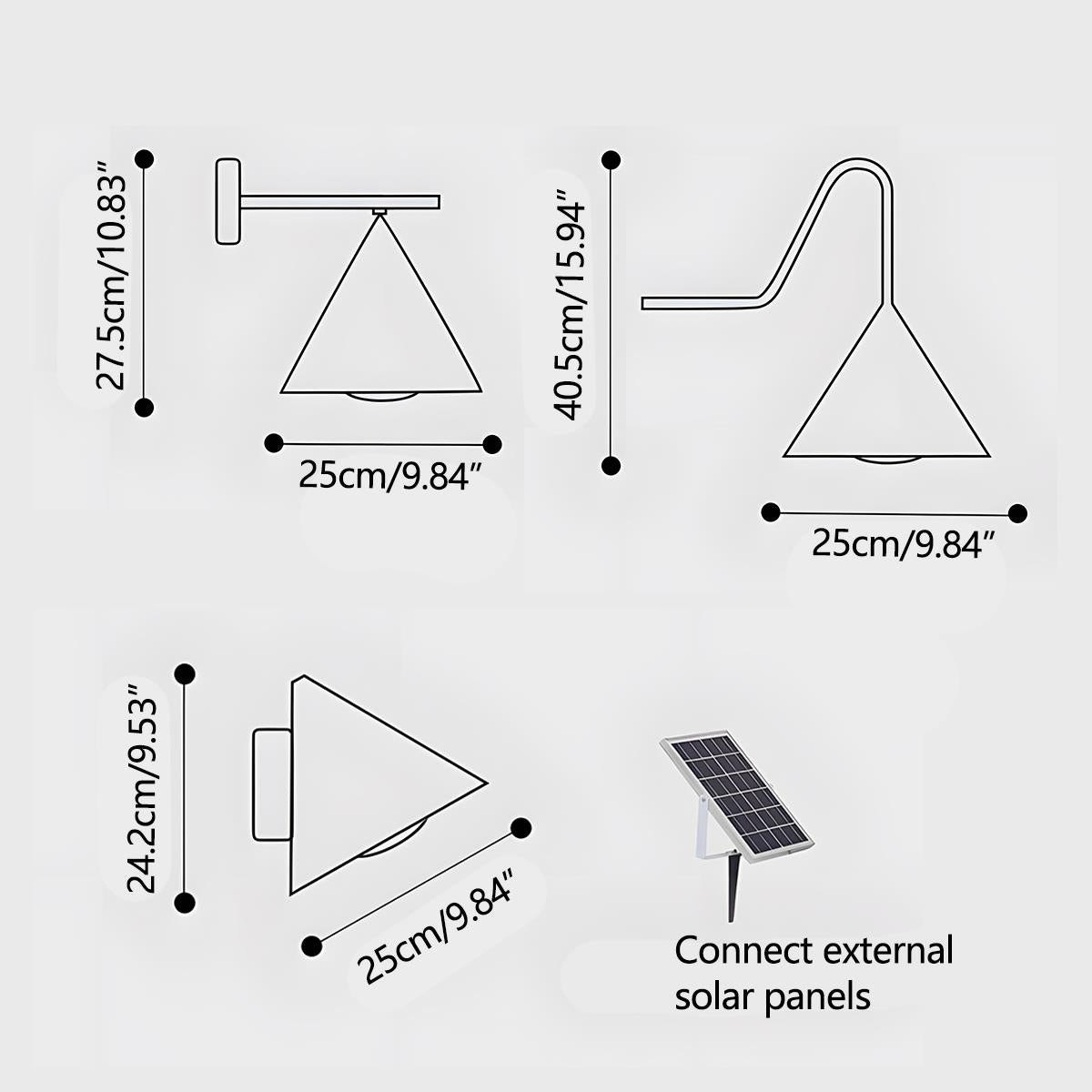 Solar Waterproof Modern Minimalist Bell LED Outdoor Wall Sconces - Flyachilles