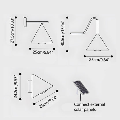 Solar Waterproof Modern Minimalist Bell LED Outdoor Wall Sconces - Flyachilles